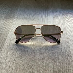 quay australia high key gold purple fade mirrored metal frame aviator sunglasses